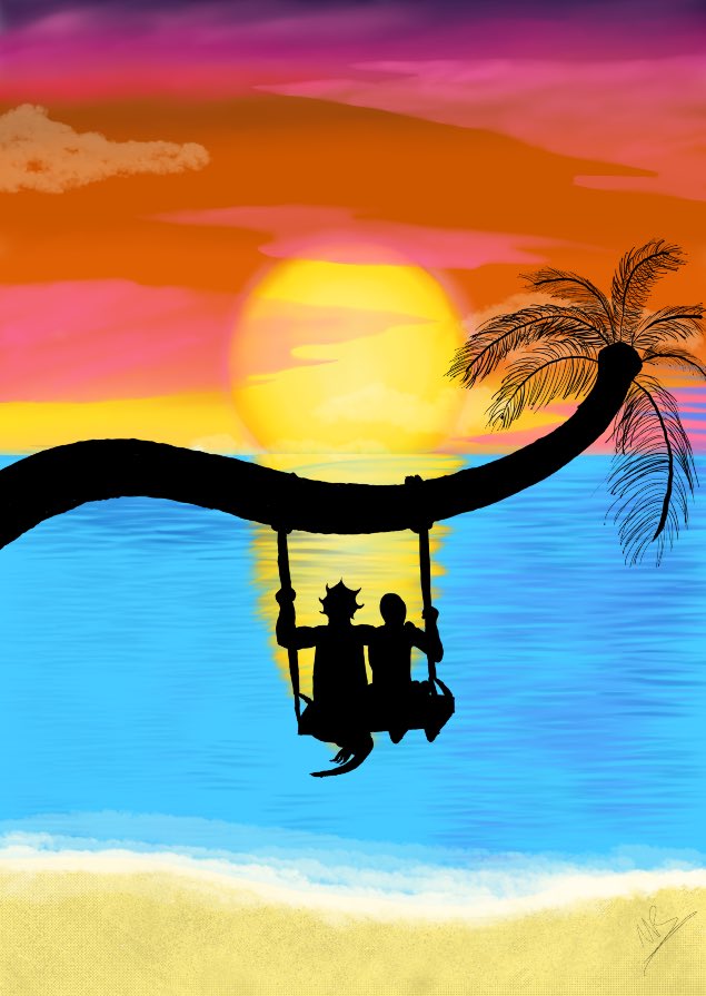 DR4GONG0D's tweet photo. My first digital piece that I call The Final Sunset https://t.co/5DzEhvzLAR