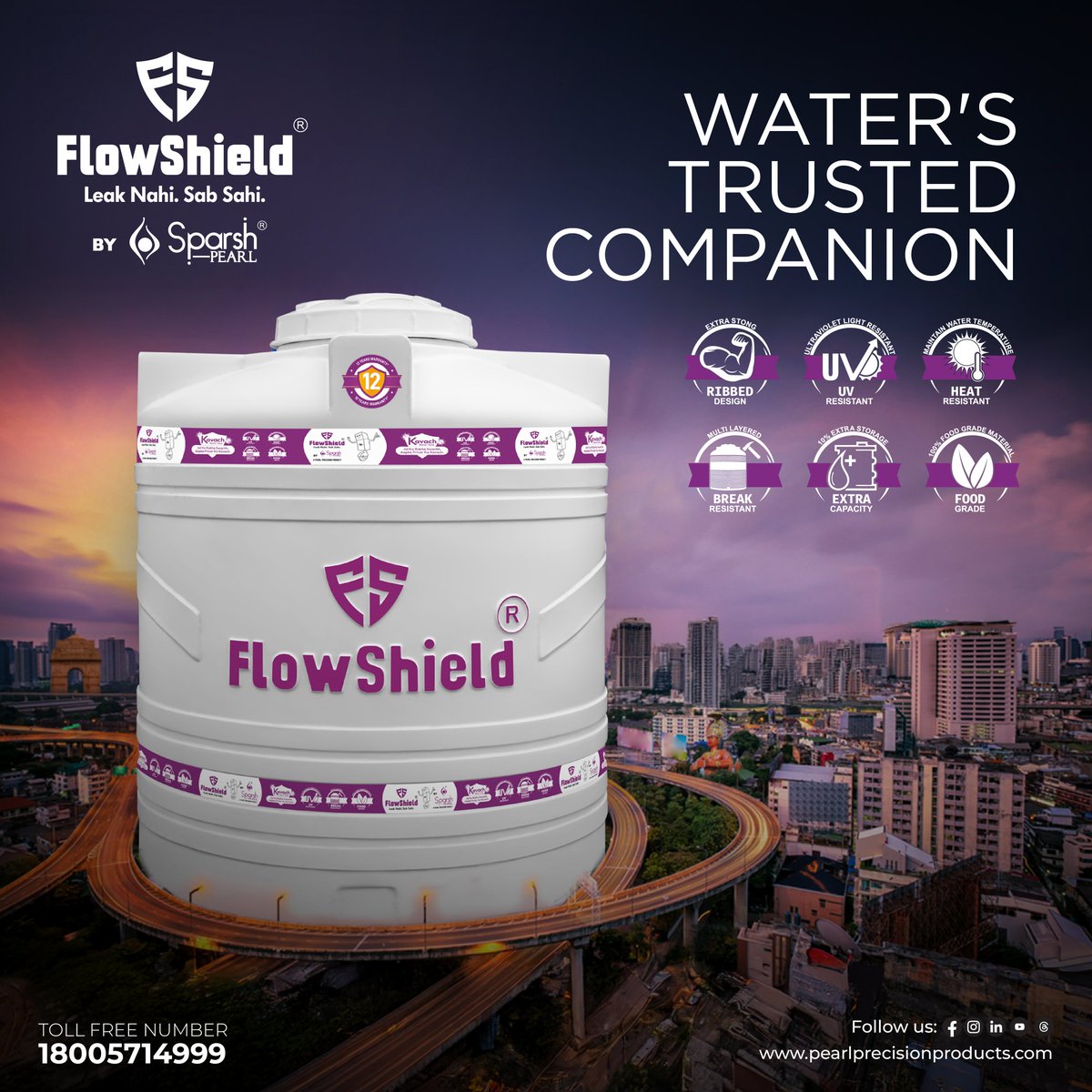 SparshPearl's tweet image. Strength that holds, purity that flows! Choose the water tank that is designed to last.

#watertank #flowshield #sparshpearl