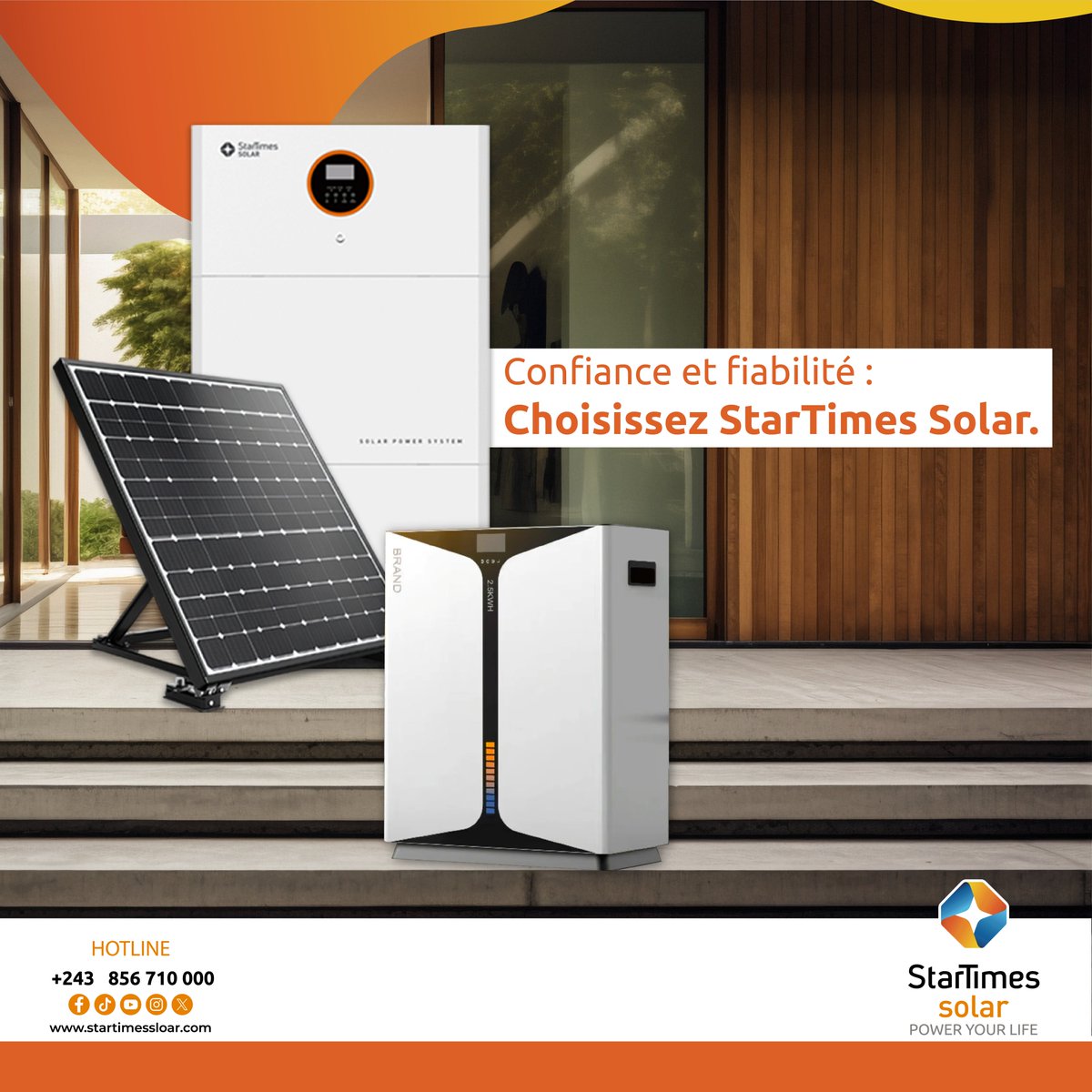 StarTimes Solar, c’est aussi un service après-vente fiable et une garantie sur tous nos produits.
Achetez en toute sérénité, nous sommes là pour vous accompagner. 🌞

Contactez-nous aujourd'hui pour une consultation gratuite ici   👉 bit.ly/3PsfnR7