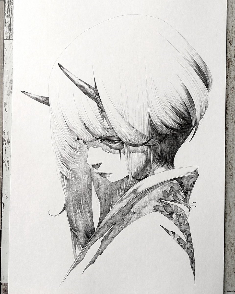 Maqbol913's tweet photo. 今週のボールペン画完成～鬼っこ👹 https://t.co/GcxETF0q77