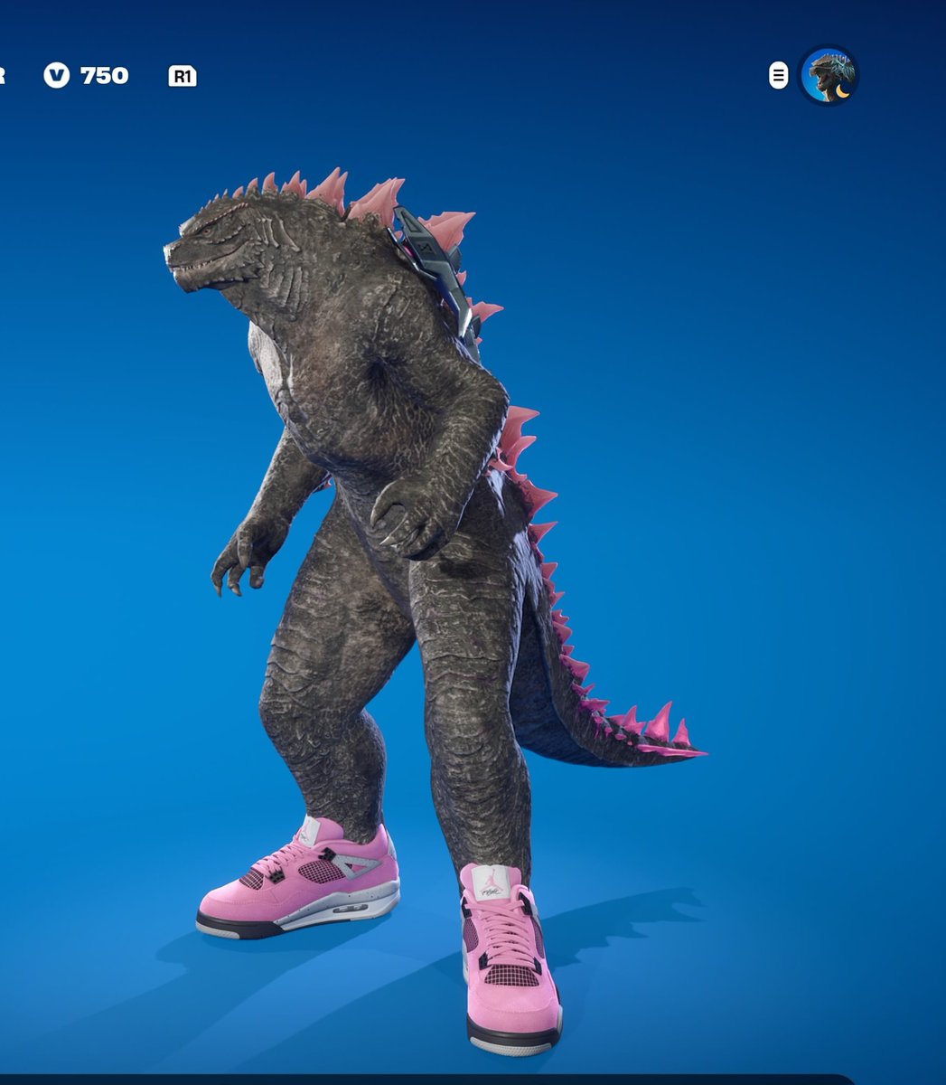 RedOakVoice's tweet photo. Got Godzilla in Fortnite and so I will never spend another dime because this is perfect. Only reason I would now is if they either release another predator skin or if they release other Godzilla skins https://t.co/CeQ9DROYjz