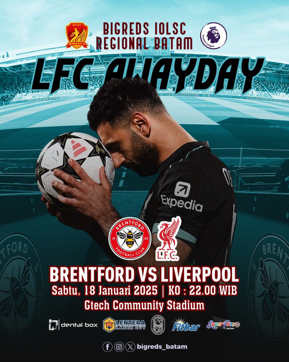 bigreds_batam's tweet photo. LIVERPOOL AWAYDAY

Premier League
Brentford vs Liverpool
Sabtu, 18 Januari 2025
Kick Off 22.00 WIB
Gtech Community Stadium

#YNWA
#anakBIGREDS
#BIGREDSBatam
#JadikanTNJRegional https://t.co/w3OQ2bEwK6