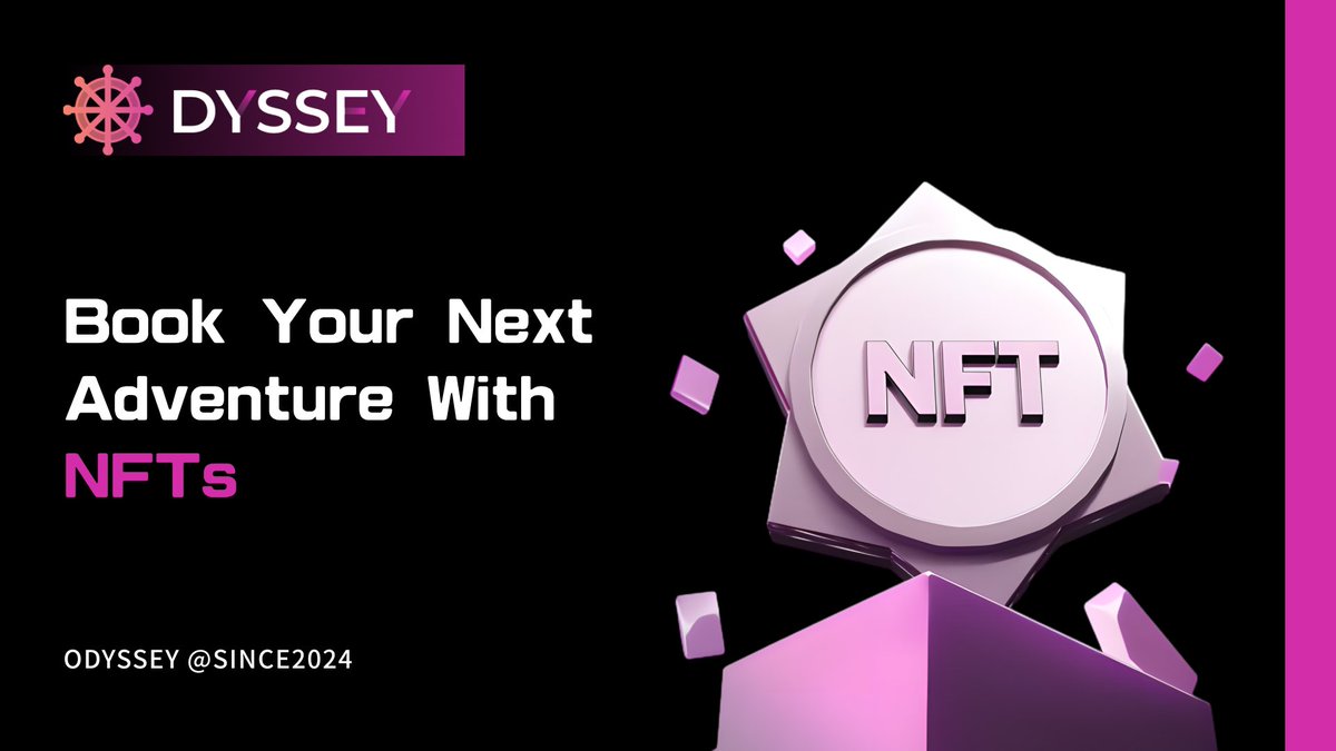 🎟 At ODYSSEY, NFTs aren’t just art—they’re your travel ticket! Book flights, hotels, and activities with NFTs, making travel flexible, transparent, and decentralized. 🚀 
#NFTBooking #TravelWithNFT #Web3Travel