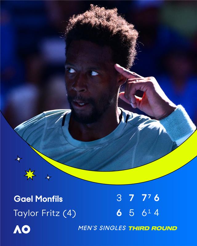 AustralianOpen's tweet photo. Timeless. Ageless. Balletic. Brutal. Beautiful. 

Magnifique.

#AO2025 • @Gael_Monfils https://t.co/fSDl3lJky8