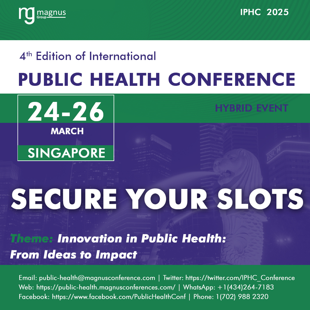 International Public Health Conference (@iphc_conference) on Twitter photo Only 2 months left! Don't miss out on the <a href="/IPHC_Conference/">International Public Health Conference</a> organized by <a href="/magnus_group/">Magnus Group</a>. This is your chance to connect with global experts share innovative solutions. Secure your slot today and be part of a transformative program.
Details: public-health.magnusconferences.com
#PublicHealth2025 Only 2 months left! Don't miss out on the <a href="/IPHC_Conference/">International Public Health Conference</a> organized by <a href="/magnus_group/">Magnus Group</a>. This is your chance to connect with global experts share innovative solutions. Secure your slot today and be part of a transformative program.
Details: public-health.magnusconferences.com
#PublicHealth2025