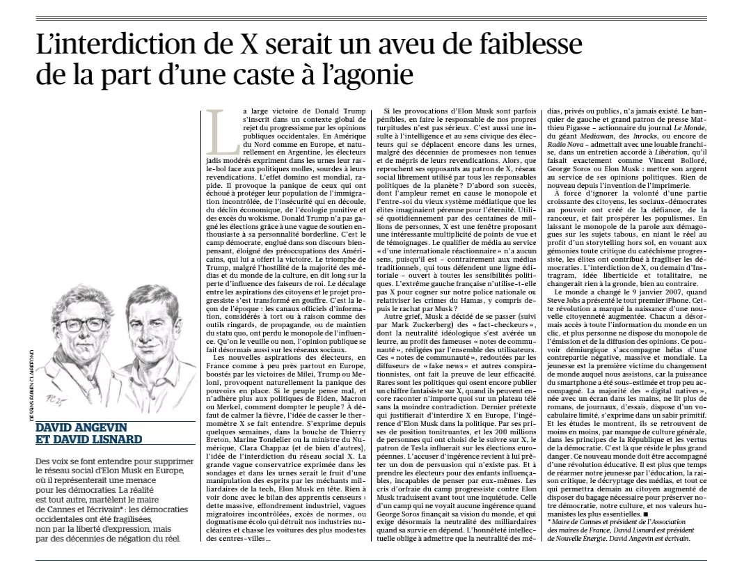 La volonté de museler la liberté d'expression est un signe de panique de la part de la caste au pouvoir, dont le bilan calamiteux est rejeté par les électeurs. 
Notre appel à la liberté et à réarmer la jeunesse par l'éducation, avec <a href="/davidlisnard/">David Lisnard</a> 
#politique #liberté