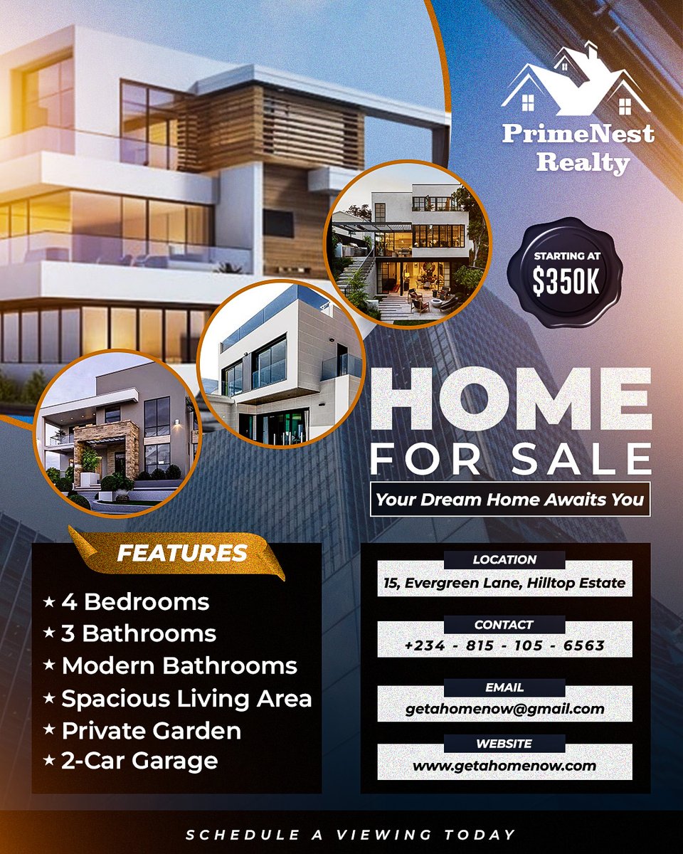 joefridayX's tweet photo. DAY 2 of the design challenge with @StephanieInii
Designing real estate flyers have always been brain racking on another level. Took me time to come up with this.
Gm frens
#15daysdesignchallengewithsteph
#iDesign #JOEsEdit https://t.co/OeIWkPzJR0