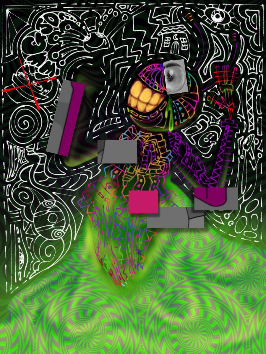 sillylillybee19's tweet photo. I call this one "Willwood-ism!" I like Will Wood and his art so I made art inspired by him and it's with Bugbo!! :D It took at least a day and 3 hours to make! Enjoy the piece and it's little details! 😋

#Bugbo #Bugbofanart #Gerbo #GradientJoe #Hoppo  #WillWood https://t.co/lti93EoWcW