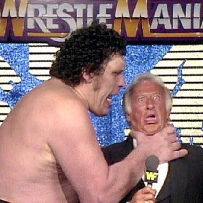 BearGraves's tweet photo. I was saddened to hear of Bob Uecker’s passing yesterday. While he was known as “Mr. Baseball,” this image from the then-WWF Wrestlemania IV with the late Andre The Giant was the first thing that popped into my head.

“Now how about getting your foot off my shoulder…” https://t.co/nXfcSlzRGK