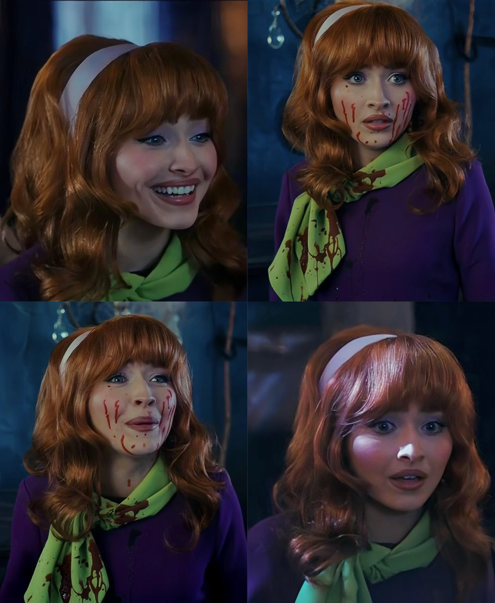 allurequinn's tweet image. sabrina carpenter as daphne on SNL