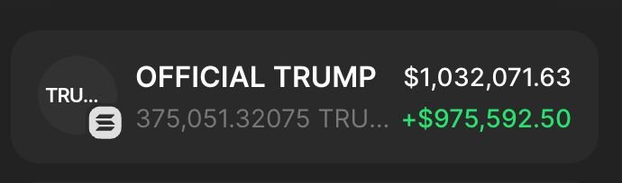 If you held $TRUMP for the past 5 hours, you just outperformed everyone holding ethereum for the past 5 years. 

Time to change a life 😊

Like, Rt, and drop your SOL wallet