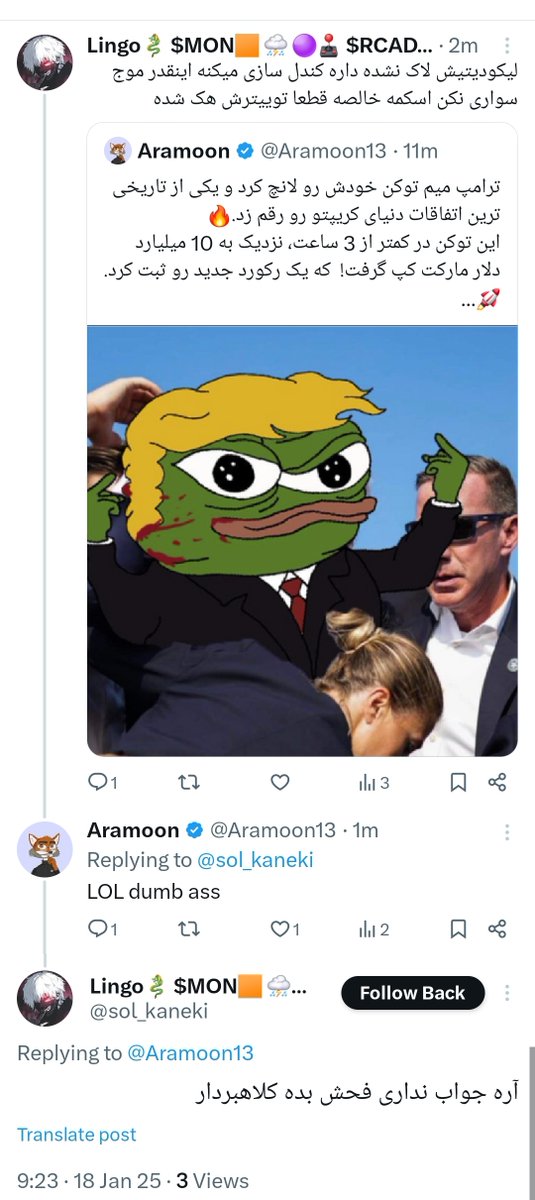 فکر کن بهترین توکن سال رو پیدا کنی! توی ساعت اول لانچ!(مثل همیشه) و از سورس خیلی خوب ازش مطمعن بشی و توییت کنی.💯

بعد از 2-3 ساعت یک بی سوادِ دگوری که کل فعالیتش ایدراپ زدنه از خواب بیدار شه هنوز صورتش رو نشسته! بیاد تراوشات مغز کوچیکش رو توی تایملاین پخش کنه!

بعدا تا