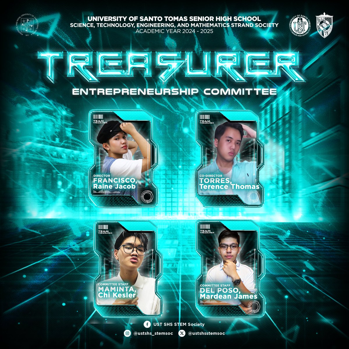 ustshsstemsoc's tweet photo. The team that never fails to glimmer and rule the world of finance with a direct goal and stunning visions. 💎

Coming right to you is Team Treasurer, ready to embark on new opportunities with awesome strategies and connections! 🤝 https://t.co/Wo39Bm2CML