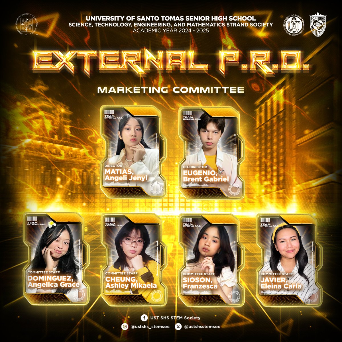 ustshsstemsoc's tweet photo. Standing as the bastions of information and collaboration, Team External P.R.O takes on the mantle of promoting engagement within our community! 💬

Team External P.R.O strategizes the way to ensure the efforts of its constituents have the moment to shine all the brighter. 💥 https://t.co/9HTeJ2vk2E