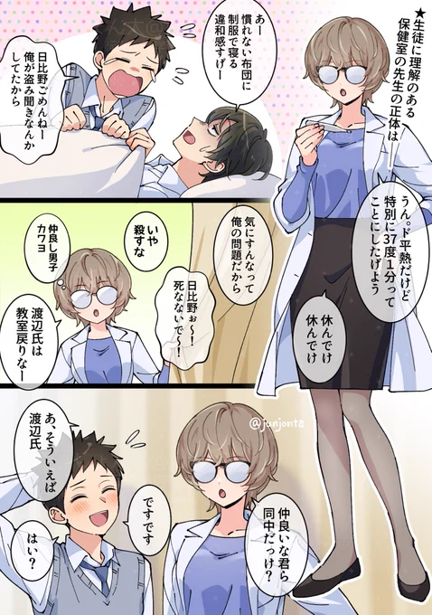 生徒を"そういう目"で見ている保健室の先生❤️‍🩹(1/2)
#創作男女 
