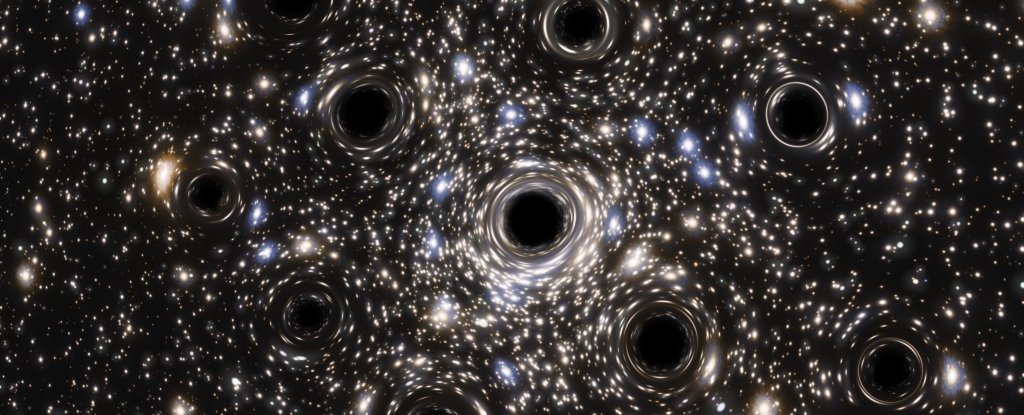 Un eixam de forats negres.
A partir de l'estudi d'una agrupació d'estels anomenada Palomar 5, que té una massa global equivalent a 5.000 sols, un estudi recent suggereix que almenys un 20% d'aquesta massa correspondria a forats negres, i que es la interacció entre aquests