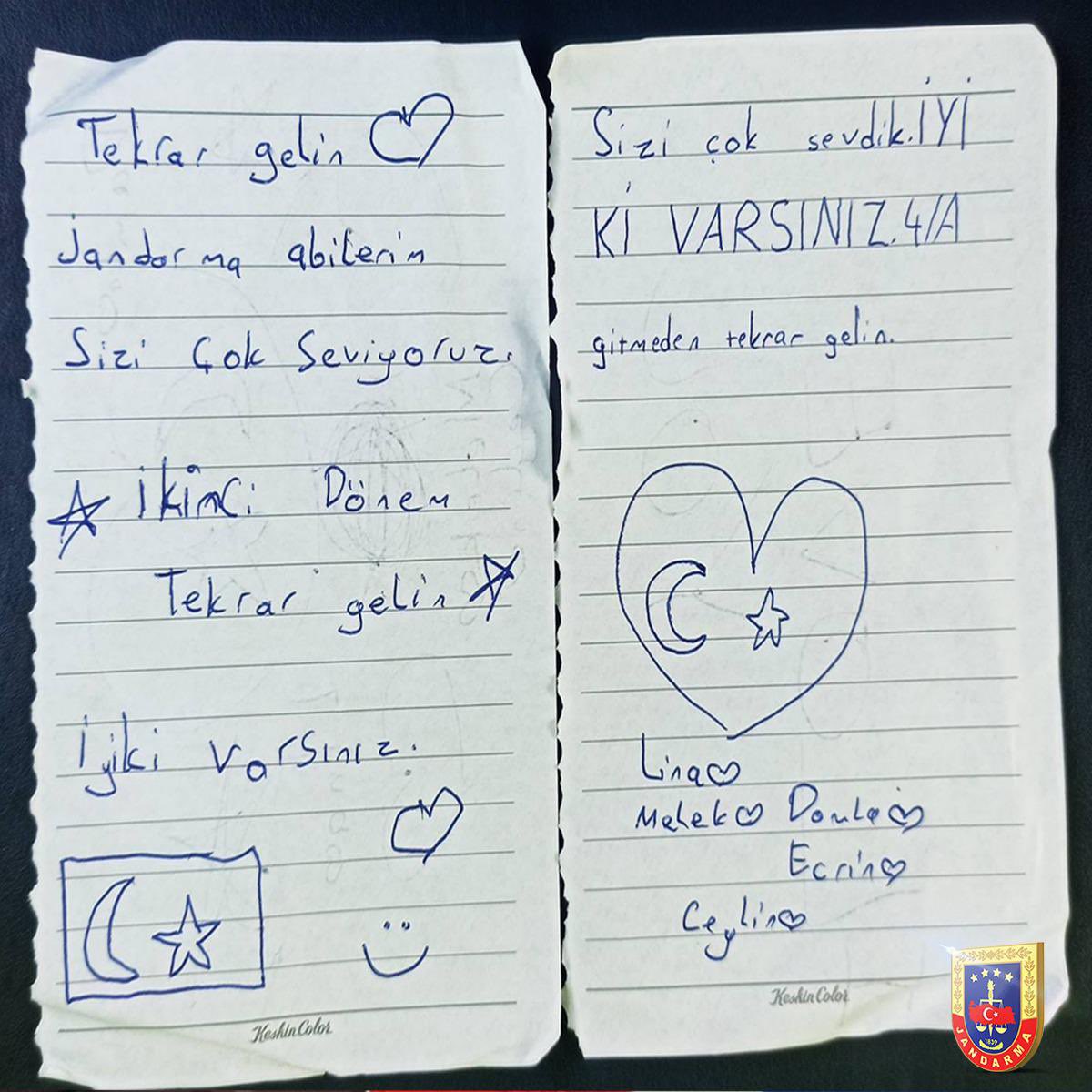 Siz yeter ki isteyin; biz hep geliriz😊🚓

Burdur Bucak Taşyayla Köyü İlkokulu öğrencilerimizin devriye aracımıza bıraktıkları notlar bizleri çok mutlu etti.

Söz veriyoruz yine geleceğiz.🫡
📍Burdur
#Jandarma
#JandarmaAsayiş
#TrafikJandarması