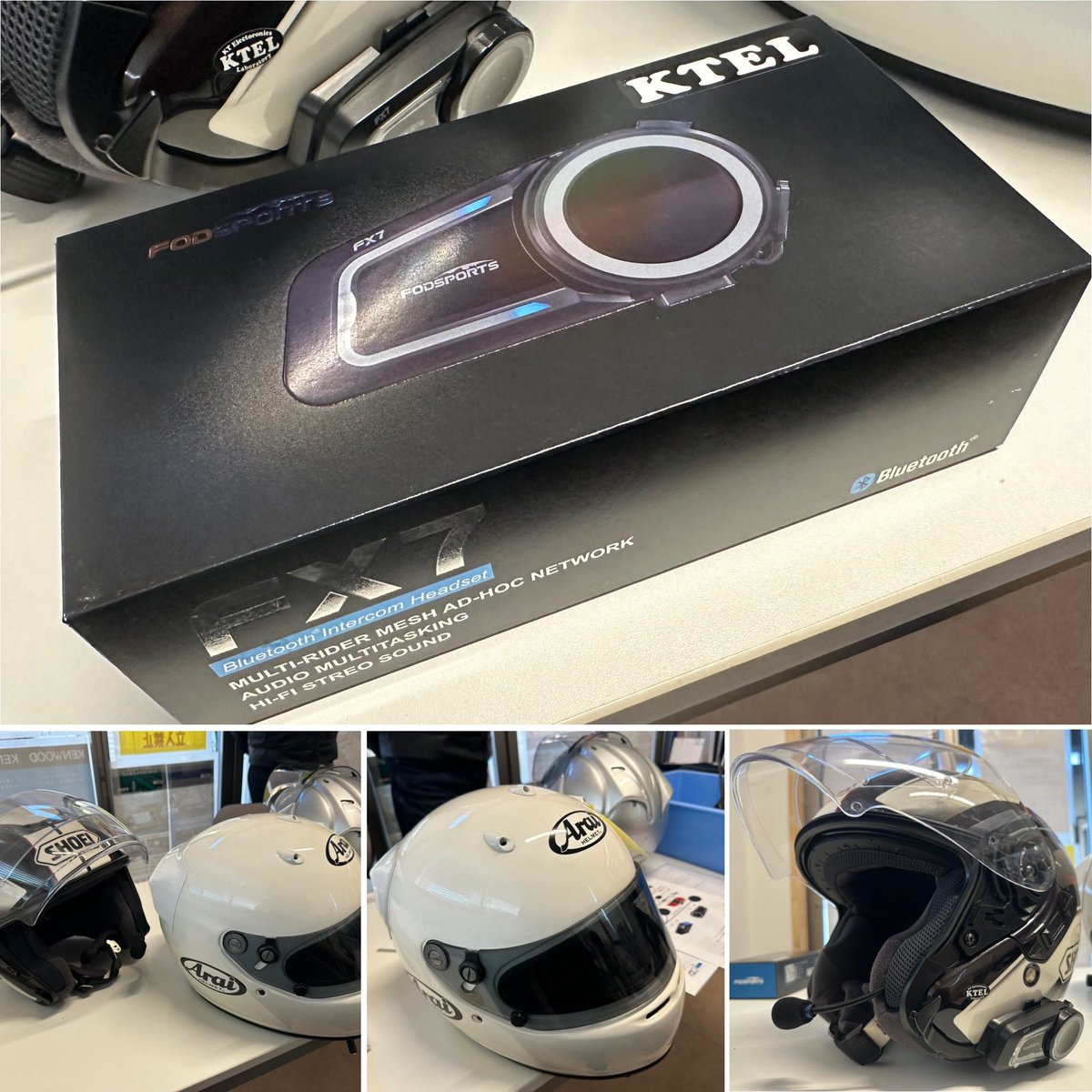FX7-KT（KTELジェットマイク仕様）　待望！ケテルのBluetoothヘッドセット（インカム）登場！　バイク用インカムFX7をKTELマイク仕様に変更したモデルです。
cqcqde.com/c/32314/70/fx7…