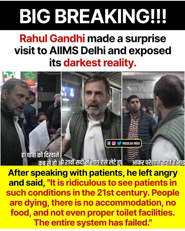 Mr_RGandhi's tweet photo. Rahul Gandhi exposes the darkest reality of India's premier government hospital, AIIMS Delhi. https://t.co/ptH5KWARtM