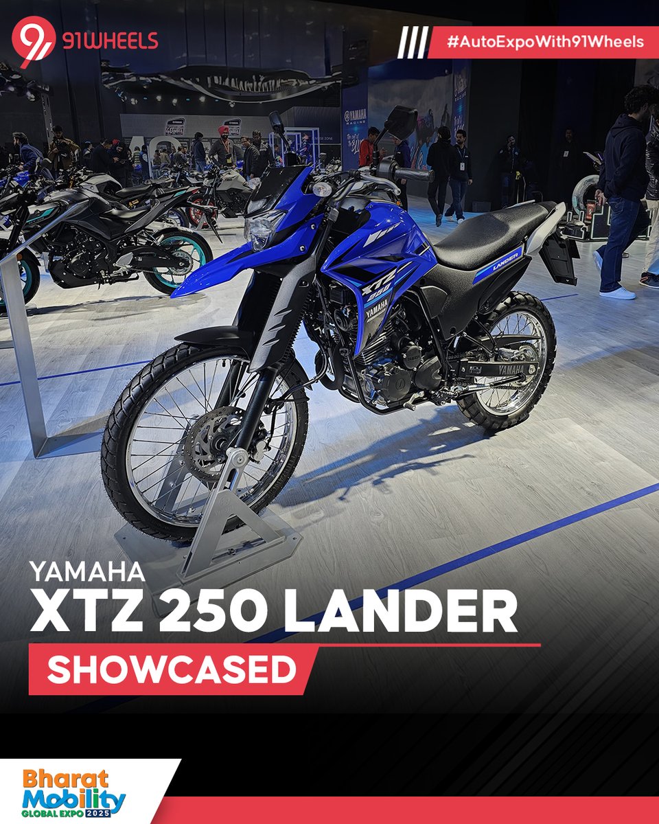 91wheels's tweet image. Yamaha XTZ 250 Lander showcased  at the ongoing Bharat Mobility Global Expo 2025, at Bharat Mandapam, Hall Number 6, New Delhi!

Stay tuned with 91Wheels for exclusive updates and more! 📲🔥
.
.
.
#yamaha #Yamaha #CallOfTheBlue #YamahaMotorIndia #YamahaRacing