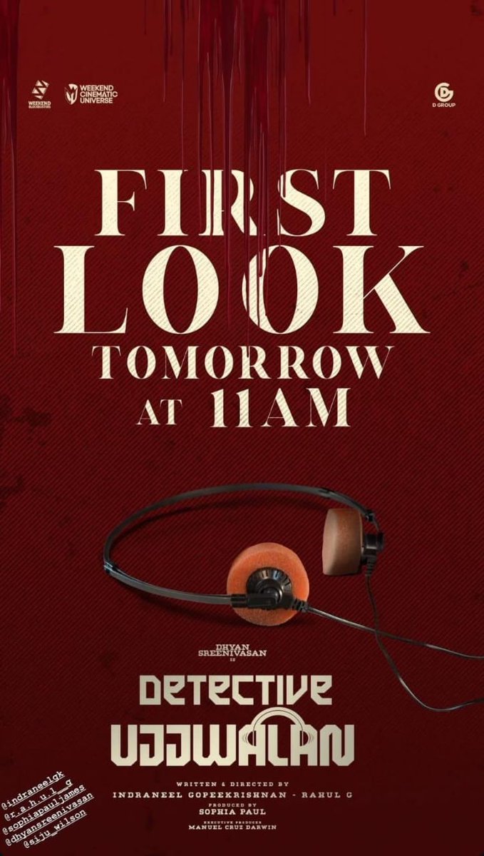 Southwoodoffl's tweet image. #DetectiveUjjwalan First Look Dropping Tomorrow At 11 AM 🎯

#DhyanSreenivasan #WeekendBlockbusters