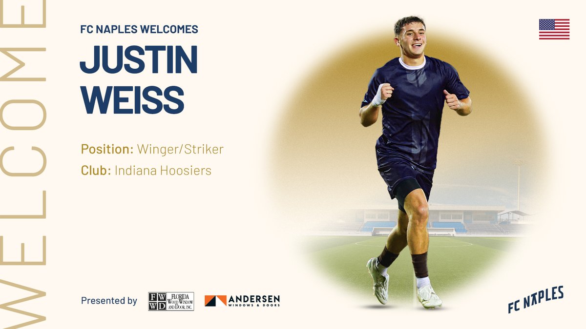 Justin Weiss goes pro with FC Naples. ✍️

FC Naples proudly welcomes Justin Weiss as he signs his first professional contract! A forward with an outstanding college track record, Justin lit up the 2024 season with 7 goals in 18 games, helping the Indiana Hoosiers reach the NCAA
