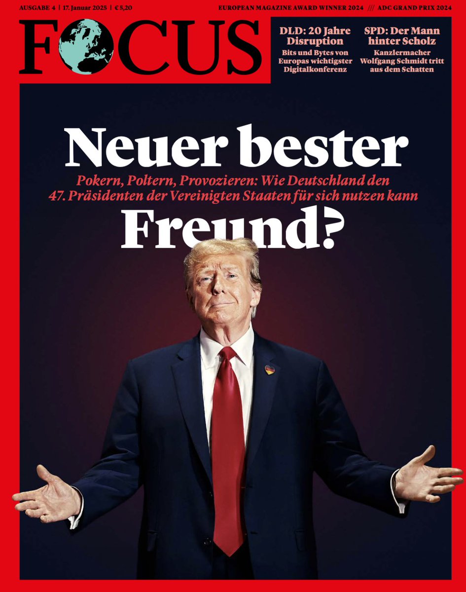 Wir werden mit Donald #Trump umgehen müssen, ohne selbst unterzugehen. Bloß wie? Das haben wir Regierungschefs, Diplomaten und erfahrene Verhandler gefragt. Herausgekommen sind 5 Lektionen für ##Deutschland und Europa – und eine Titelgeschichte fürs <a href="/FOCUS_Magazin/">FOCUS</a>