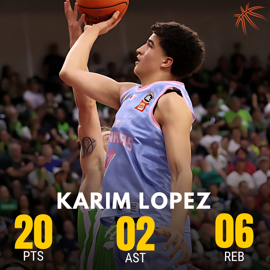 AusBballnews's tweet photo. ✨ New Career-High Points for 17-Year-Old Karim Lopez!🏀💥

💬 How impressed are you by Karim’s performance? Share your thoughts below! 👇

#karimlopez #careerhigh #nbl #nblnextstar #bnzbreakers https://t.co/eryyBErDcm
