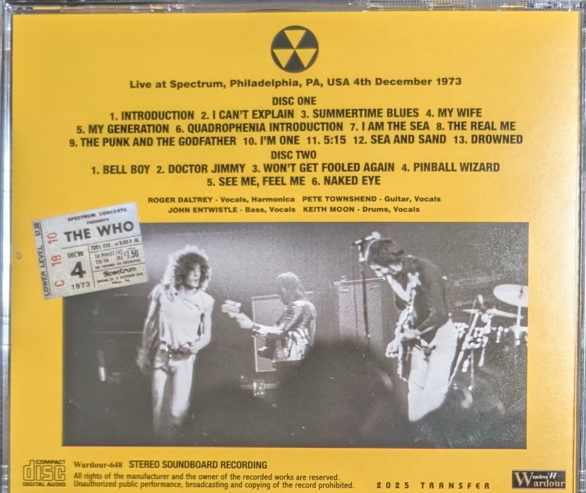 THE WHO『PHILADELPHIA 1973 SOUNDBOARD』(1972/12/4 Philadelphia