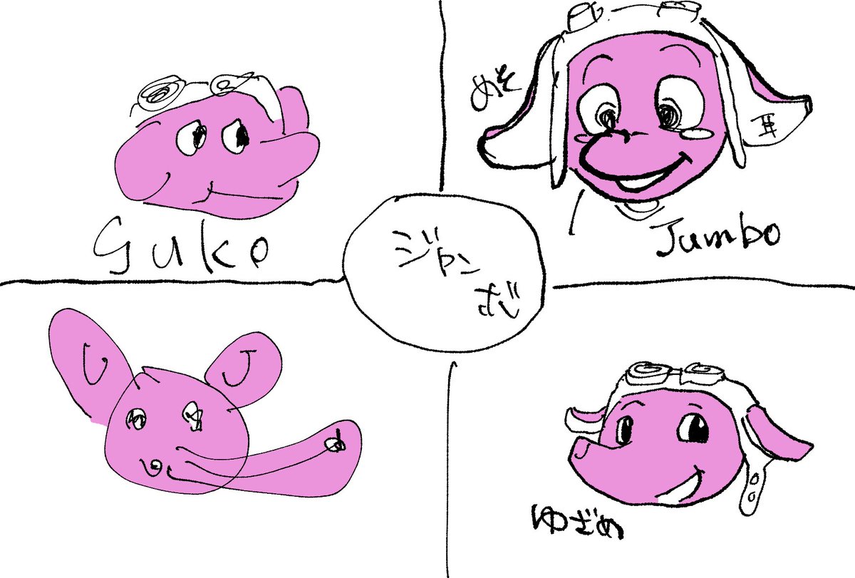アフターでのマスコット見ないで描く会 
