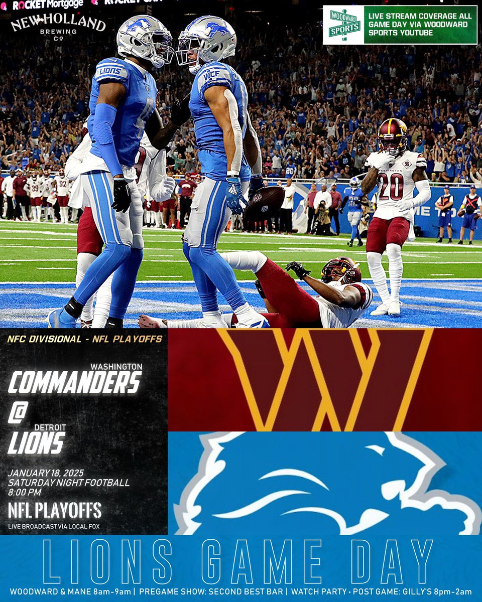 IT’S DETROIT LIONS PLAYOFF GAME DAY!

BEAT the Commanders!