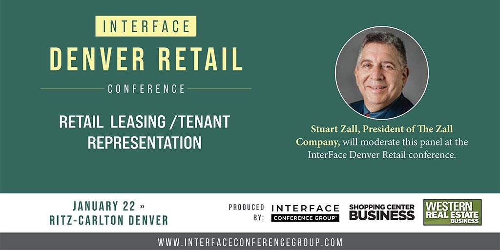 Stuart Zall will moderate the  #InterFaceDenverRetail Conference panel on Retail Leasing/ Tenant Representation Jan. 22, 2025 at the <a href="/RitzCarlton/">The Ritz-Carlton</a> Denver. Looking forward to a great event! <a href="/InterFaceGroup/">InterFace Conference</a>  @zallster