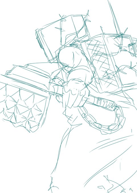 この辺もラフの方が雰囲気あってイイよね…という図 