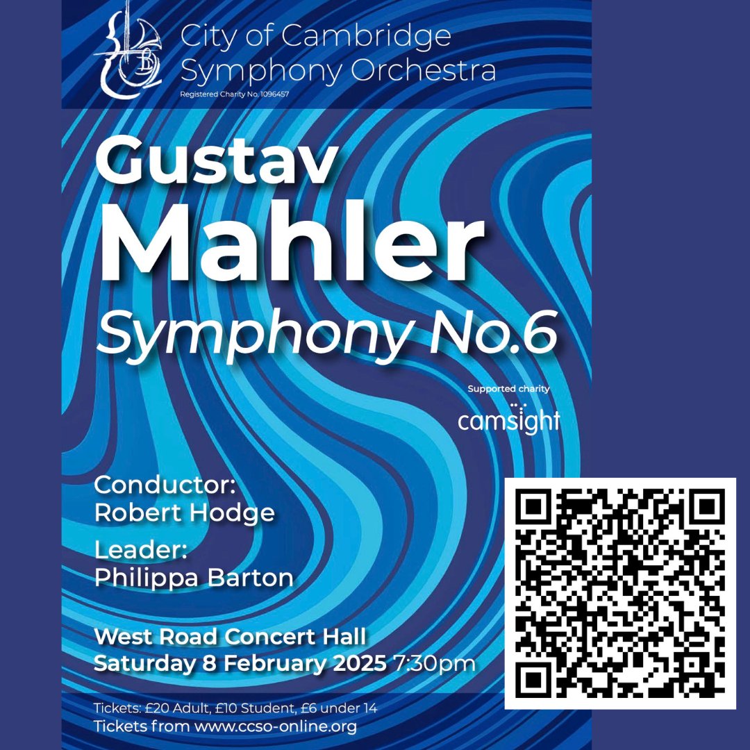 Join CCSO at <a href="/WestRoadCH/">West Road Concert Hall</a> on 8 Feb, 19:30, for Mahler's Symphony No 6. Tickets available here: ccso-online.org.uk/concerts/2025-…

<a href="/R__Hodge/">Robert Hodge</a> <a href="/philippajbarton/">Philippa Barton</a> <a href="/CambridgeIndy/">Cambridge Independent</a>