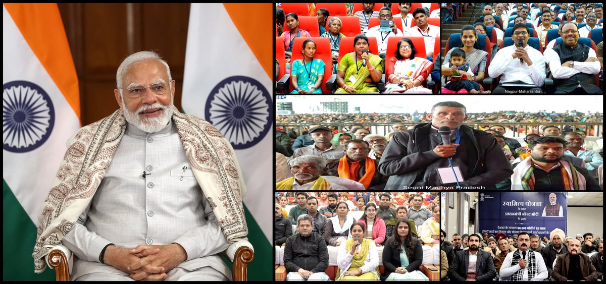 Hon'ble Prime Minister interacted with five #SVAMITVA beneficiaries, who shared how the scheme has transformed their lives by reducing disputes, enabling asset monetization, boosting livelihoods, fostering economic empowerment.

Read here:

pib.gov.in/PressReleasePa…

#ThankYouPM