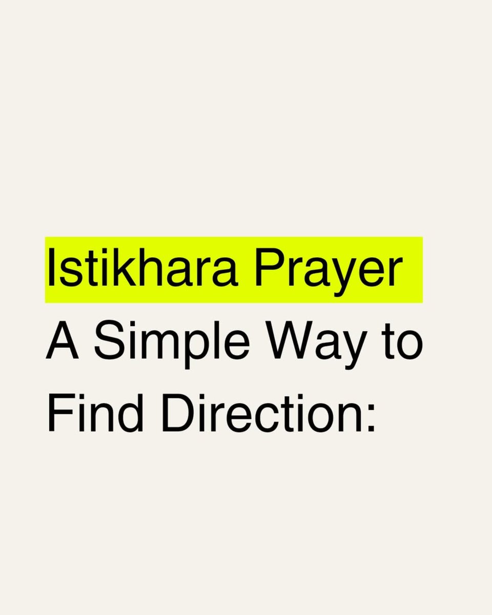 7signxx's tweet photo. Istikhaara prayer. A simple way to find Direction...

THREAD https://t.co/bD1LCfKUqi