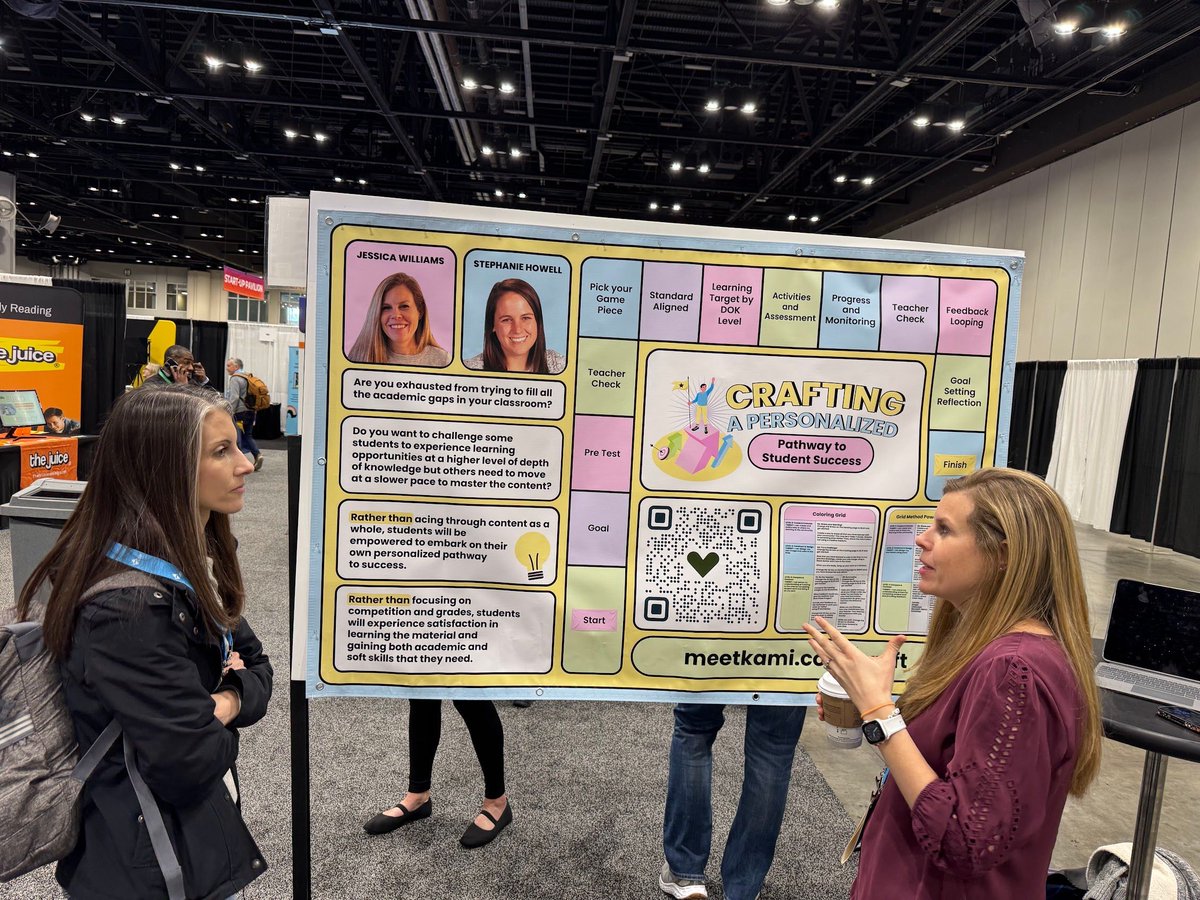 mrshowell24's tweet image. Loved presenting with @JessicaT_Wills our session on Crafting a Personalized Pathway to Student Success at #FETC. So grateful for the opportunity to share our ideas with such an engaged audience. 💡 Shout out to @FrankieCilliers for that beautiful poster.