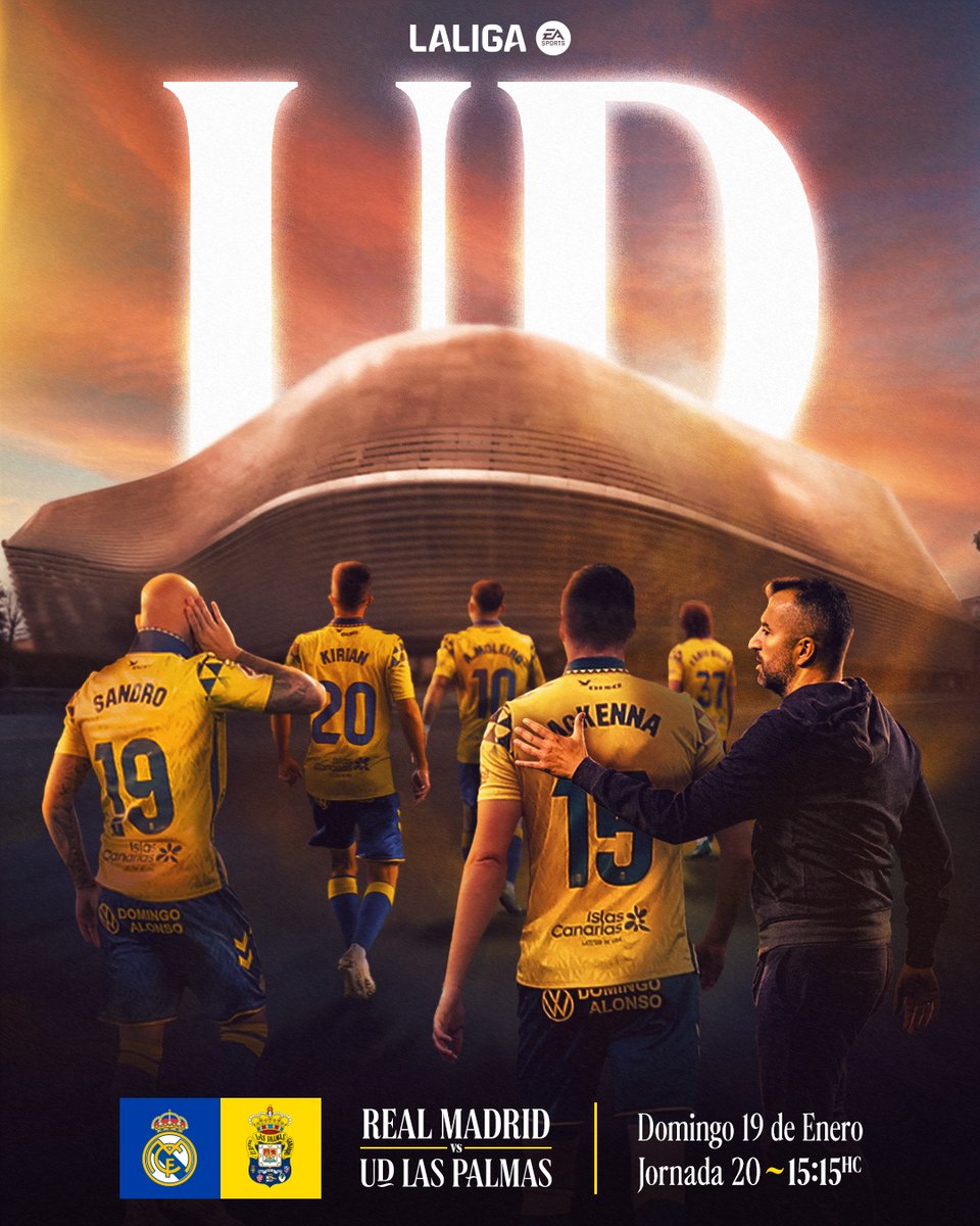 ⚽️ Matchday | ¡Preparados para la cita en el Bernabéu, #VamosUD! 💛💙

⚔️ #RealMadridLasPalmas

#LaUniónHaceLasPalmas #LaUniónDePorVida #PíoPío #75AniversarioUD