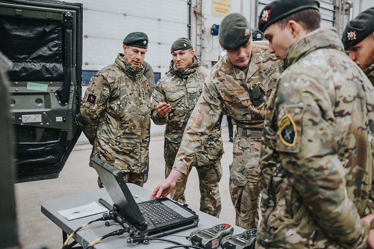RoyalFamily's tweet photo. As Colonel-in-Chief of The Royal Dragoon Guards, The Duke of Edinburgh has visited troops currently deployed to Estonia and attended a training exercise in Harju County. 🇪🇪 

The cold weather operator course takes place every year in Estonia and involves soldiers spending two nights in a forest, learning how to build camps, make fires and find food and water. 

His Royal Highness also visited Tapa Camp, an army base in Laane-Viru County.