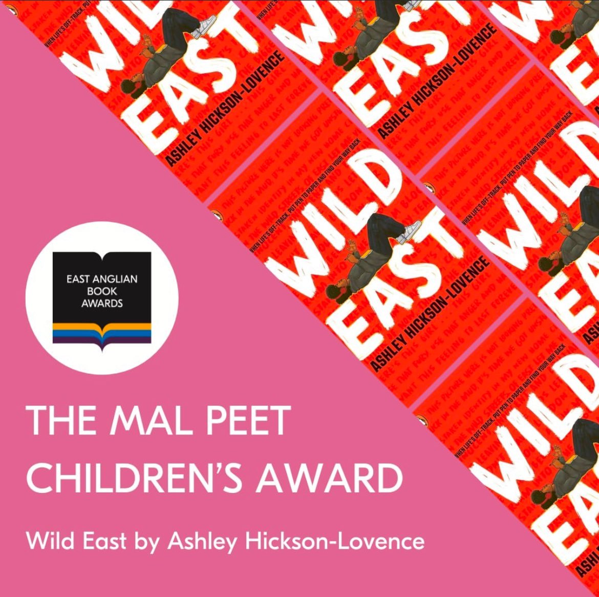 Proper chuffed WILD EAST has won the East Anglian Book Awards Mal Peet Children’s Prize. Grateful to all the readers rooting for Ronny 🙏🏾🧡