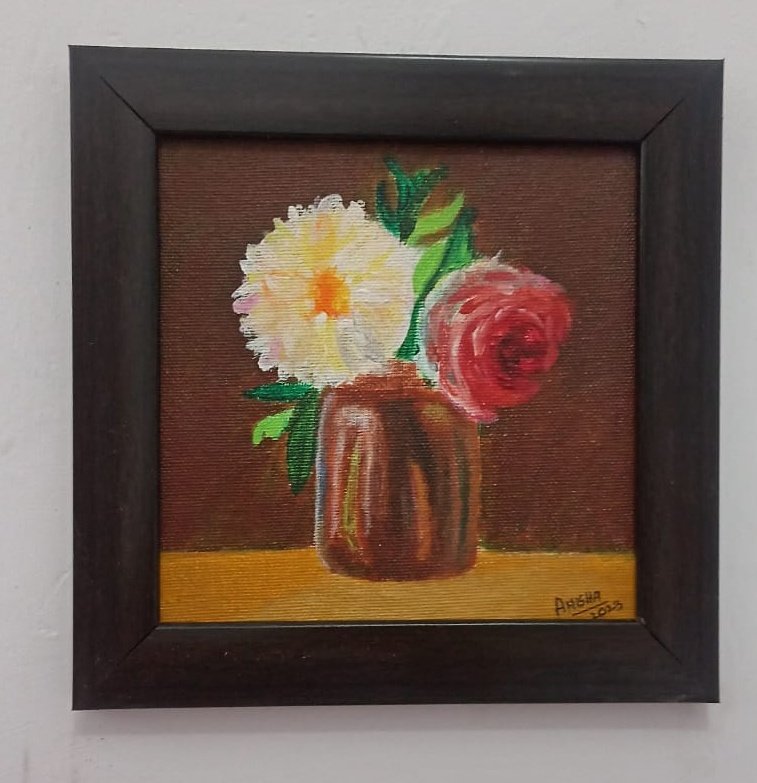 Anisha_Sharma18's tweet photo. Still life in acrylics ✨💝 
DM to order and for more queries 😄 
.
.
.
.
.
#artaccount #ArtistOnX #smallbusiness #artbusiness #acrylicpainting #painting #stilllife #stilllifepainting #indianartist #brownbackground #rosestilllife https://t.co/wocAz3GZpJ