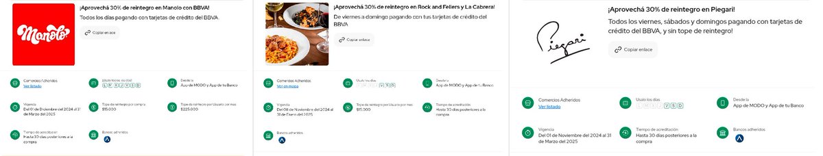 ahorrotwit's tweet photo. Todos los Viernes, Sabados y Domingos pagando desde @MODO_Arg con tus tarjetas de crédito de @bbva_argentina tenes 30% con tope $15.000 x mes en @rockandfellers y #LaCabrera

Ademas tambien 30% sin tope en #Piegari

Y 30% con tope de $15.000 por compra en @MdqManolo https://t.co/O7ZhCGVOk0