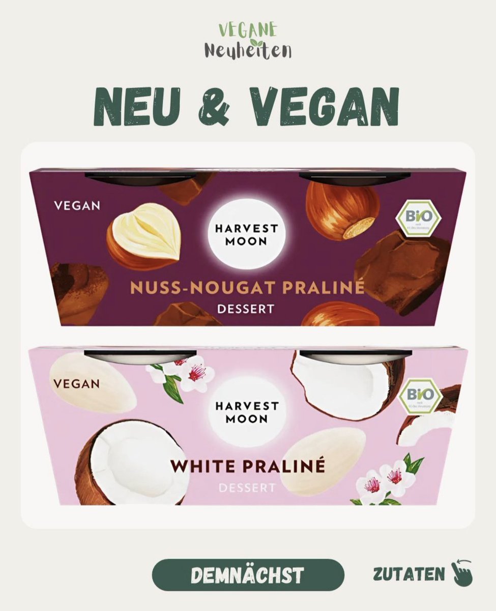 ...es kommen zwei neue Desserts von Harvest Moon 😍✨🌱

#vegan #govegan #veganfood