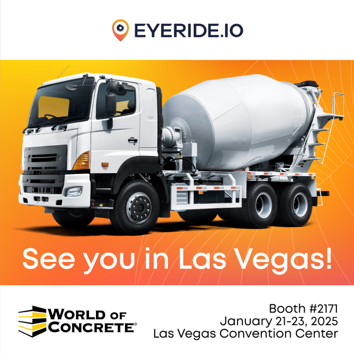 EYERIDE_FMS's tweet photo. EYERIDE at the World of Concrete 2025! 

We’re thrilled to be attending the World of Concrete Show at the Las Vegas Convention Center, January 21-23! 
📍  Booth N2171
Let’s build a stronger future  https://t.co/akzmb85O3b
#EYERIDE #WorldOfConcrete  #FleetManagement #LasVegas2025 https://t.co/n6QYDMnkYe