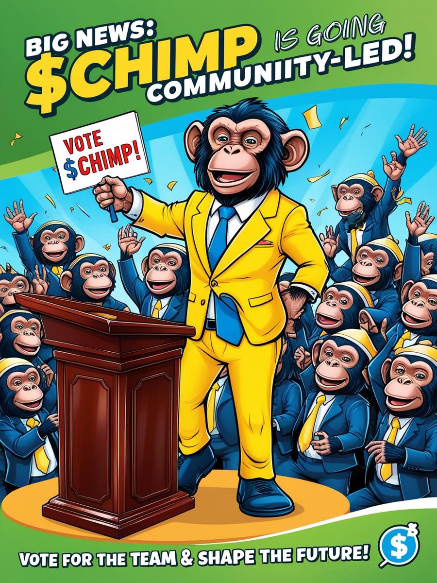 chillchimp_meme's tweet photo. 🚨 Big News for $CHIMP Fam! 🐒🎉
The $CHIMP project is officially going community-led!

🗳️ Vote for the team &amp; decide our future together.
🤝 The current team will stay to support the New Leadership

Your voice matters—let’s shape the future of $CHIMP! 🍌 https://t.co/sUXMY2R9n7
