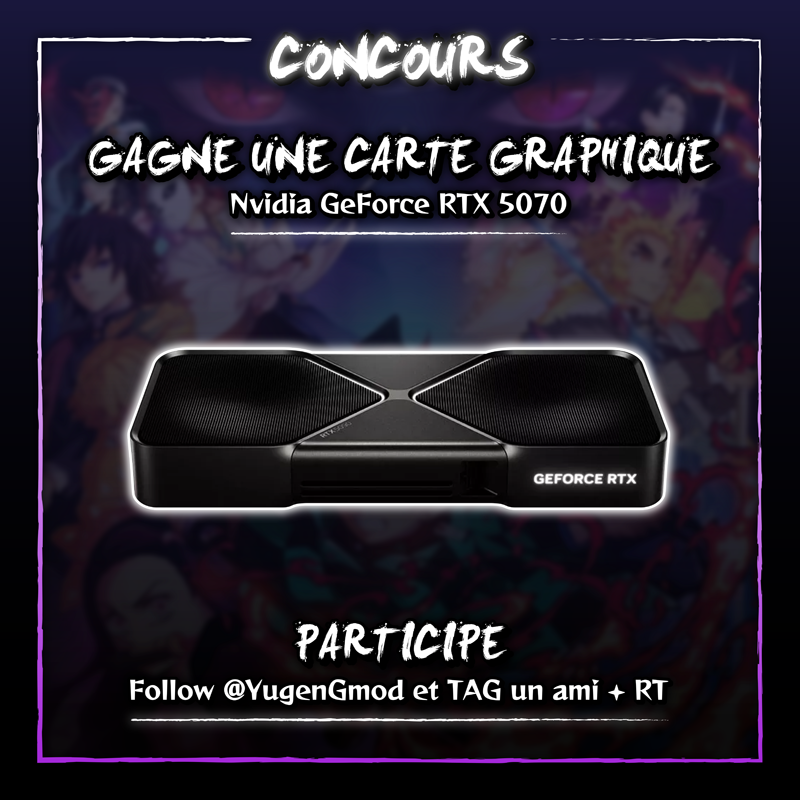 🎉 Yugen fête sa première année ! 🎂

Pour vous remercier de cette année incroyable, nous vous offrons la chance de gagner une RTX 5070 ! 🎁

Petit retour sur cette année mémorable :
👉 2 gros projets lancés et encore ouverts
👉 Plus d’1 an d’ouverture en continu pour le serveur