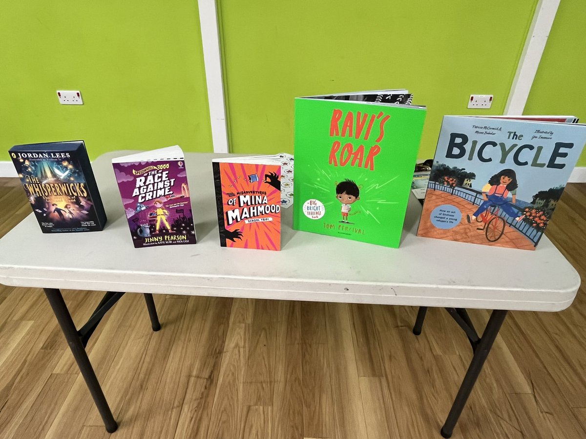 Tom G 📕 (@tjgriffiths) on Twitter photo Love getting to share new books for school in celebration assembly with the chn, staff & families. Here’s our new additions:
📖 The Whisperwicks
📖 Speedwheels 3000: The Race Against Crime <a href="/J_C_Pearson/">Jenny Pearson</a>
📖 The Misadventures of Mina Mahmood
📖 Ravi’s Roar
📖 The Bicycle <a href="/MeAndVan/">Mevan Babakar | مێڤان</a> Love getting to share new books for school in celebration assembly with the chn, staff & families. Here’s our new additions:
📖 The Whisperwicks
📖 Speedwheels 3000: The Race Against Crime <a href="/J_C_Pearson/">Jenny Pearson</a>
📖 The Misadventures of Mina Mahmood
📖 Ravi’s Roar
📖 The Bicycle <a href="/MeAndVan/">Mevan Babakar | مێڤان</a>