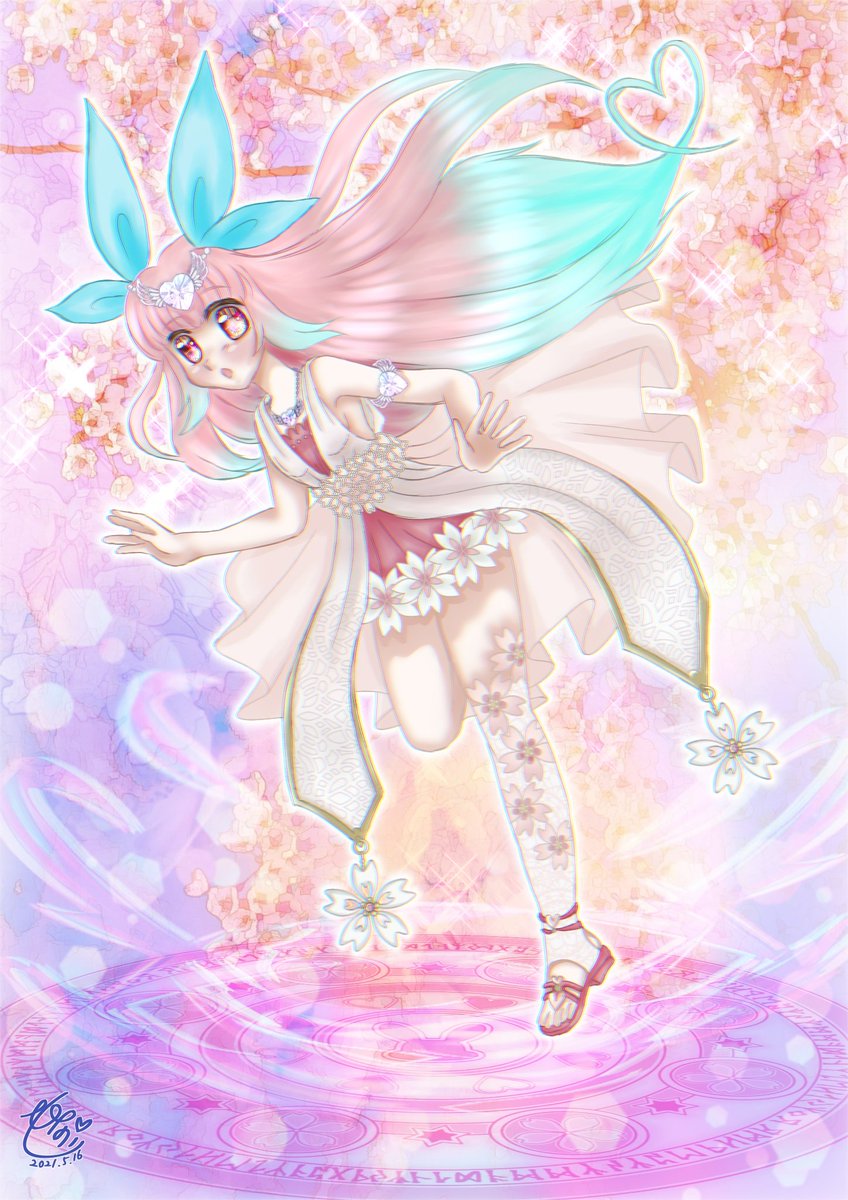 「#真冬だけど敢えて桜の画像を貼る見た人もやってねお願い桜…サクラ…甘く、切なく、」|ひなっツ꒰ঌ🐰໒꒱のイラスト