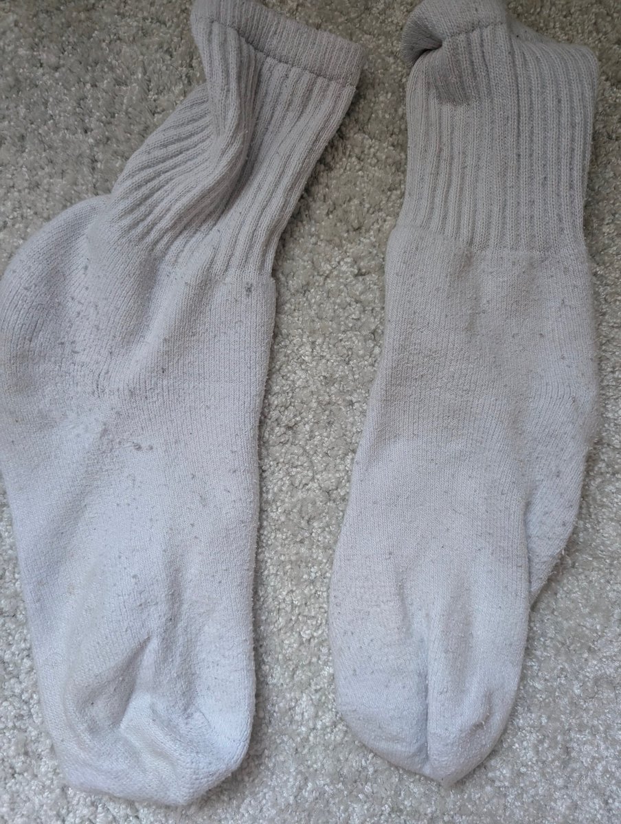 northernbadlads's tweet photo. 5 days worn smelly white socks, which slaves wants these stuffed in their mouth? Wanna buy em?
#socks #dirtsocks #smellysocks #master #slave #sockworship #feetworship #domination #scally #chav https://t.co/Hl6j7Ukz8s
