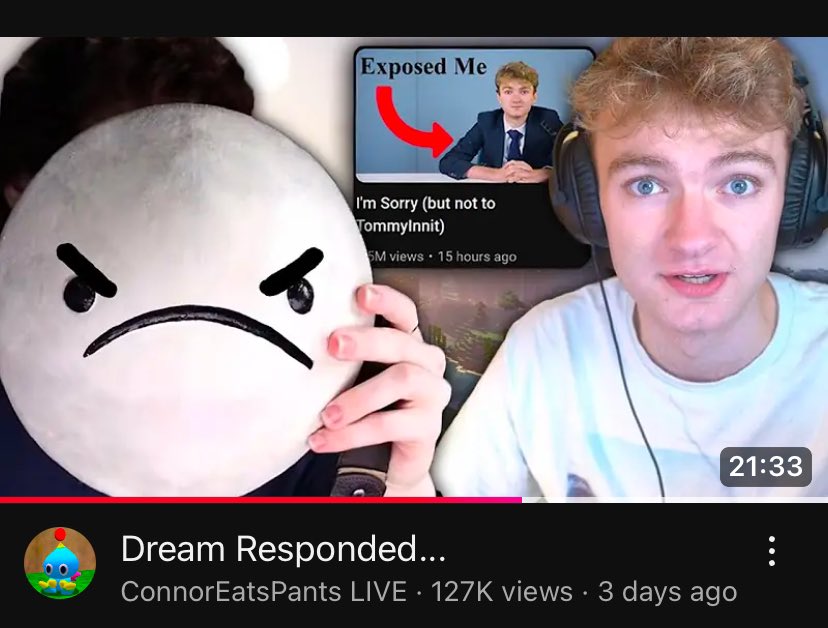 Ngl if multiple people from the dsmp server comes out confirming how much of an ass you were, I’m gonna start believing them more than whatever Dream’s saying cause man 😭 Connor funny af